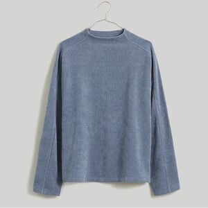 Madewell Striped Jacquard Funnelneck Top - women’s small Teapot Blue